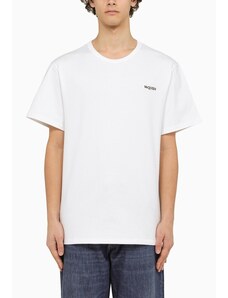 Alexander McQueen T-shirt bianca con ricamo logo