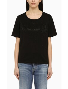 Dsquared2 T-shirt girocollo nera in cotone con logo