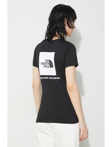The North Face t-shirt in cotone W S/S Redbox Slim Tee donna colore nero NF0A87NMJK31