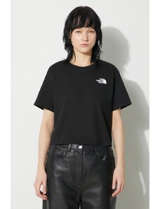 The North Face t-shirt W Simple Dome Cropped Slim Tee donna colore nero NF0A87U4JK31