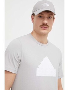 adidas t-shirt in cotone uomo colore grigio con applicazione IY4283