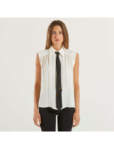 Elisabetta Franchi camicia con cravatta lettering