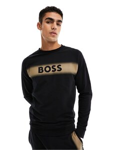BOSS Bodywear - Authentic - Felpa nera con stampa del logo-Nero