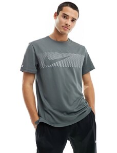 Nike Running - Flash Dri-FIT Miler - T-shirt riflettente grigio scuro