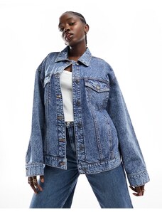 ASOS DESIGN - Giacca di jeans oversize anni '90 lavaggio blu medio