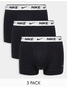 Nike - Confezione da 3 boxer aderenti neri con fascia in vita bianca-Nero
