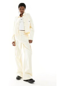 Calvin Klein Jeans - Pantaloni cargo color crema-Bianco