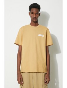 Carhartt WIP t-shirt in cotone S/S University Script T-Shirt uomo colore beige I028991.22SXX