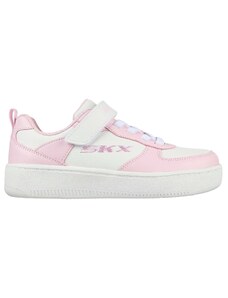 Sneakers bianche da bambina con dettagli rosa Skechers Sport Court 92