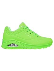 Sneakers verde fluo da donna con suola ad aria Skechers Uno