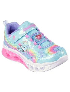 Sneakers azzurre da bambina con luci nella suola Skechers Flutter Heart Lights - Groovy Swirl