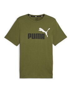 T-shirt verde militare da uomo con logo sul petto Puma Essentials +