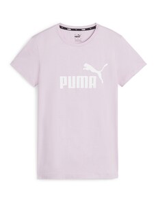 T-shirt rosa da donna con logo bianco Puma Essentials