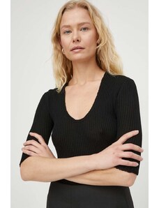 By Malene Birger maglietta in lana colore nero
