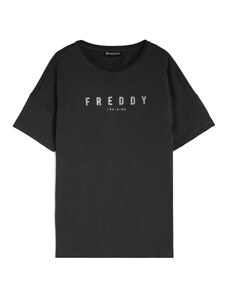 Freddy T-shirt donna comfort fit in jersey leggero con logo glitter