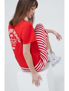 Tommy Jeans t-shirt in cotone donna colore rosso