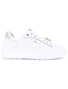 Nerogiardini Sneakers bianca con applicazioni gioiello