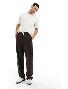 ASOS DESIGN - T-shirt in maglia testurizzata color pietra vestibilità comoda-Neutro