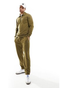Abercrombie & Fitch - Joggers felpati verde oliva in French Terry con logo in coordinato
