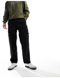Hollister - Pantaloni cargo neri in ripstop con zip-Nero