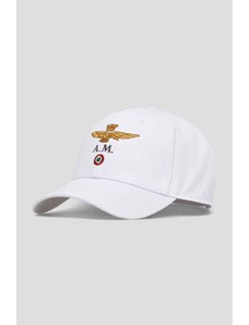 Aeronautica Militare berretto da baseball in cotone colore bianco con applicazione