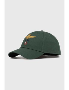 Aeronautica Militare berretto da baseball in cotone colore verde con applicazione