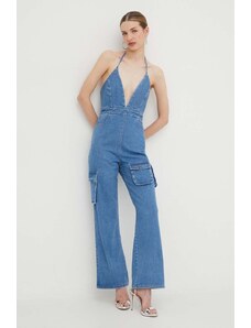 Bardot jumpsuit di jeans colore blu