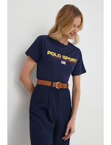 Polo Ralph Lauren t-shirt in cotone donna colore blu navy