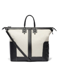 Casadei C-Style Traveller Bag Pelle e Canvas, Borse, Nero, Tessuto riciclato effetto pelle