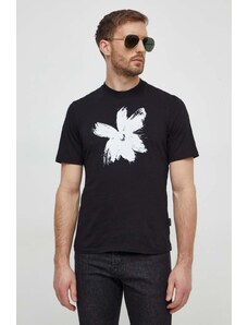 Sisley t-shirt in cotone uomo colore nero