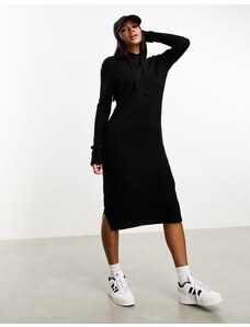 Threadbare - Quinnie - Vestito maglia midi nero con cappuccio