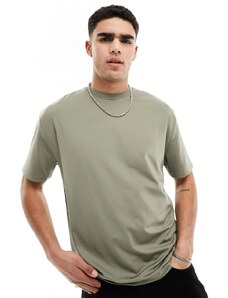 ASOS DESIGN - T-shirt comoda in tessuto scuba kaki-Verde