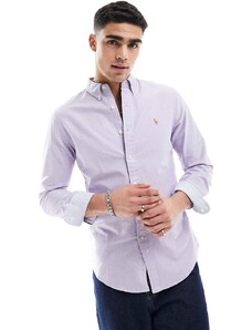 Polo Ralph Lauren - Camicia Oxford slim lilla con logo-Viola