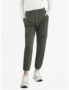 Solada Pantaloni Donna Jogger Con Tasconi e Polsini Casual Verde Taglia L/xl
