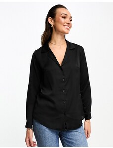 ASOS DESIGN - Ultimate - Camicia in raso nera-Nero