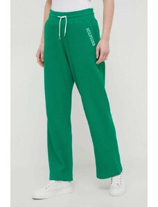 Tommy Hilfiger pantaloni lounge colore verde con applicazione