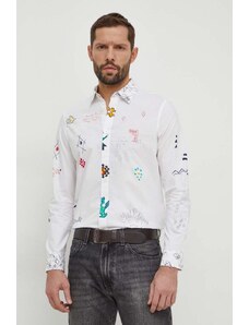 Desigual camicia in cotone uomo colore bianco