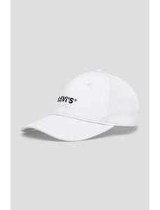 Levi's berretto da baseball in cotone colore bianco con applicazione
