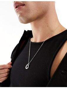 Icon Brand - Hyalus - Collana in acciaio inossidabile color argento con pendente