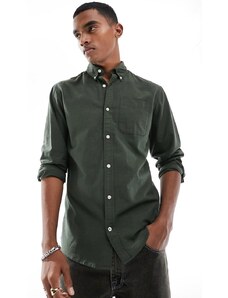 Jack & Jones - Camicia Oxford oversize color kaki-Verde