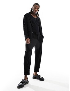 AllSaints - Helm - Pantaloni da abito in jersey strutturato neri-Nero