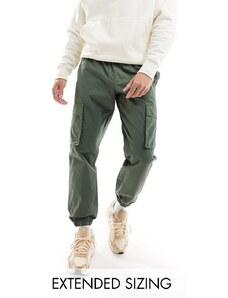 ASOS DESIGN - Pantaloni affusolati kaki con vita elasticizzata-Verde