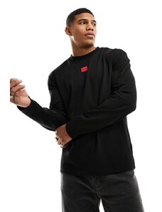 Hugo Red HUGO - Diragoto - Maglietta nera a maniche lunghe con logo-Nero