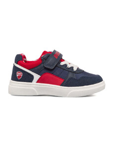 Sneakers blu e rosse da bambino con logo laterale Ducati