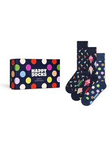 Happy Socks calzini Gift Box Navy pacco da 3 colore blu navy