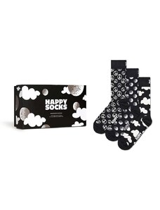Happy Socks calzini Gift Box Black White pacco da 3 colore nero