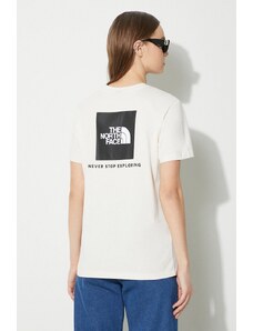 The North Face t-shirt in cotone W S/S Relaxed Redbox Tee donna colore beige NF0A87NKQLI1