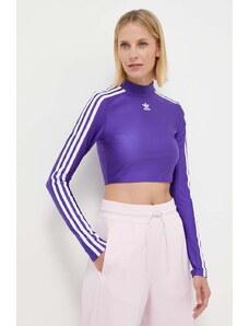 adidas Originals camicia a maniche lunghe donna colore violetto IR8133