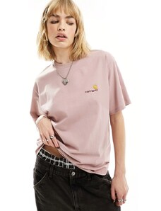 Carhartt WIP - American - T-shirt rosa con scritta