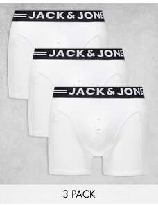 Jack & Jones - Confezione da 3 boxer aderenti bianchi-Bianco